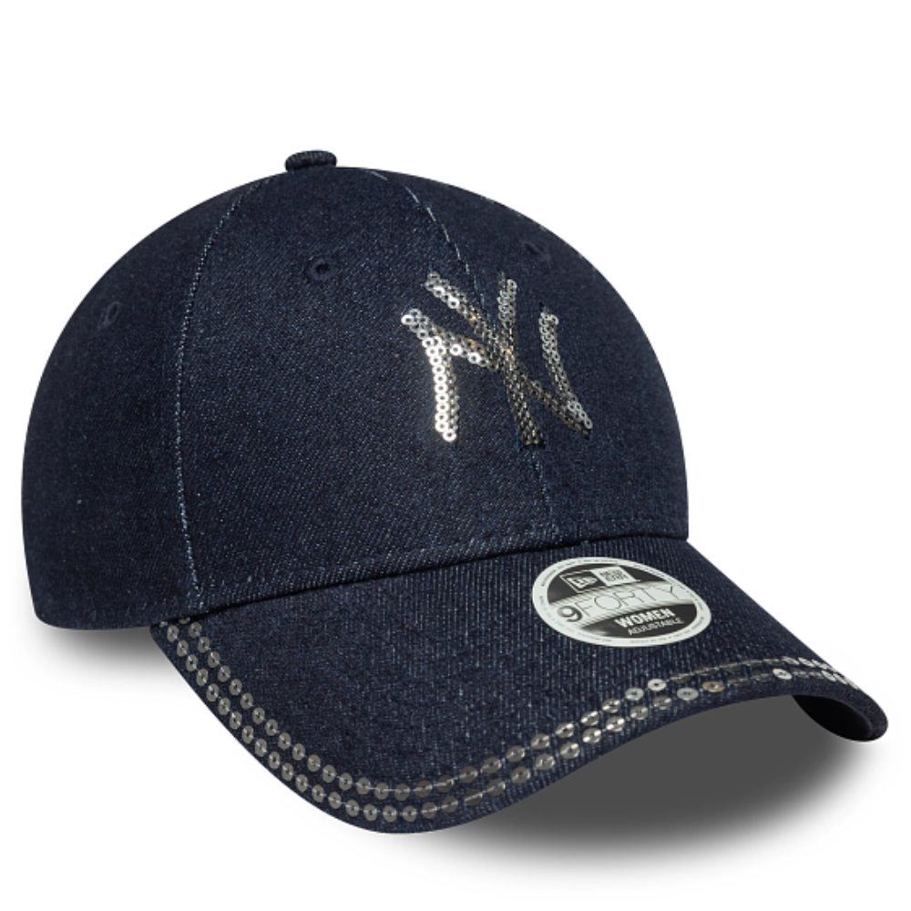 New Era - 9Forty Womens Sequin New York Yankees Cap - Blue